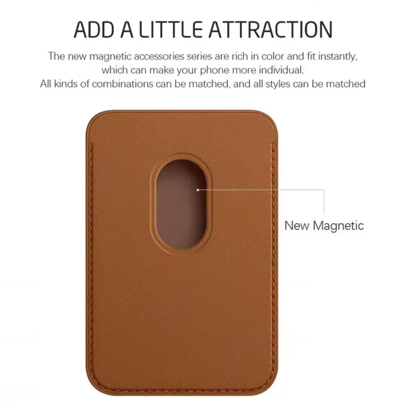 Funda magnética de cuero de lujo con tarjetero Magsafe para iPhone 14 Pro Max 13 12
