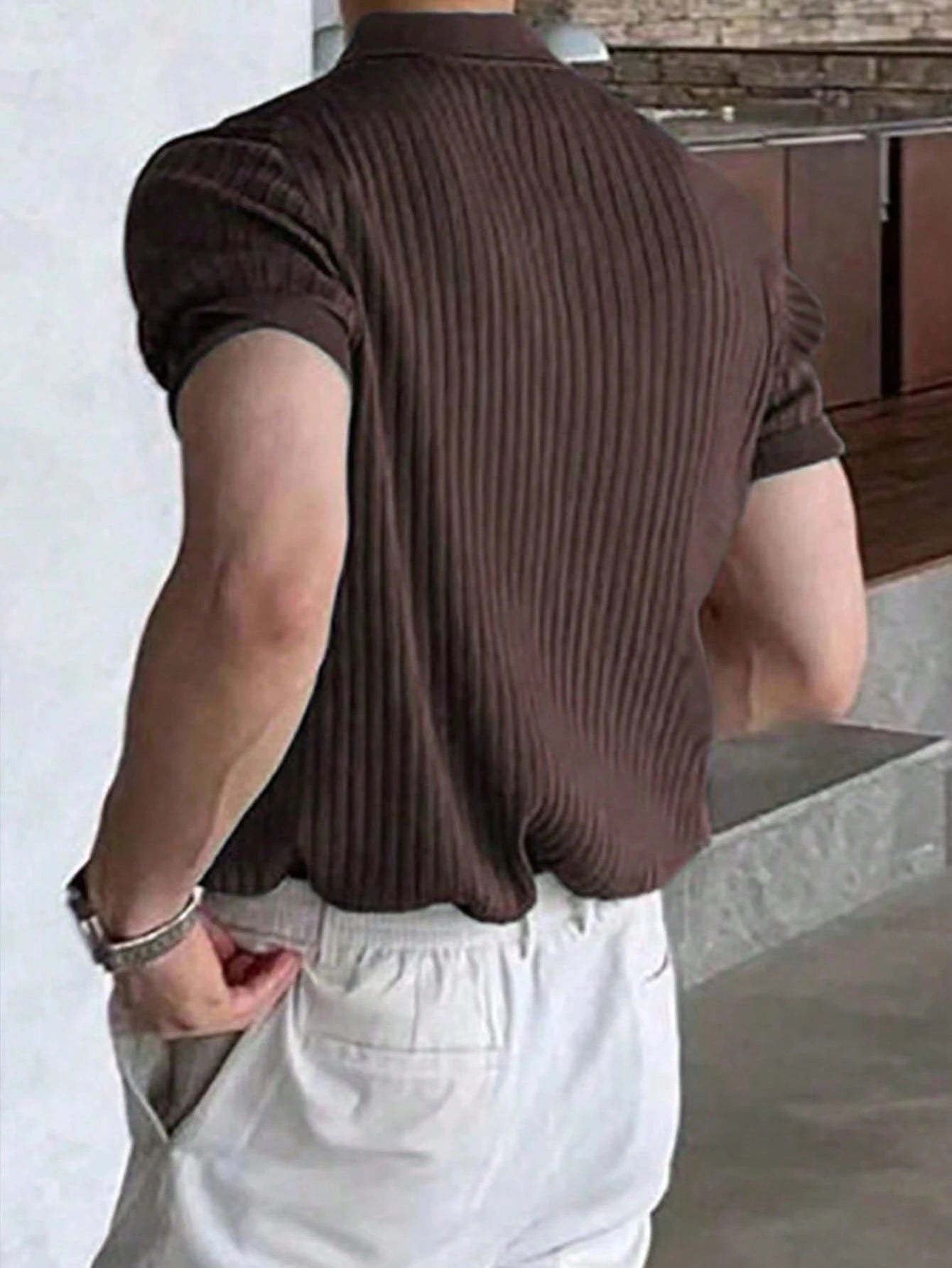 Playera tipo polo de punto estilo Old Money