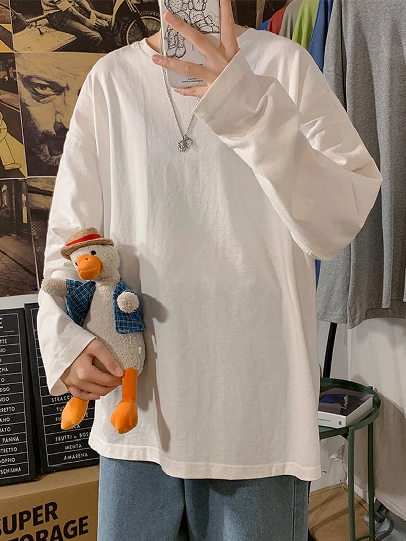 Camiseta de algodón de manga larga para mujer