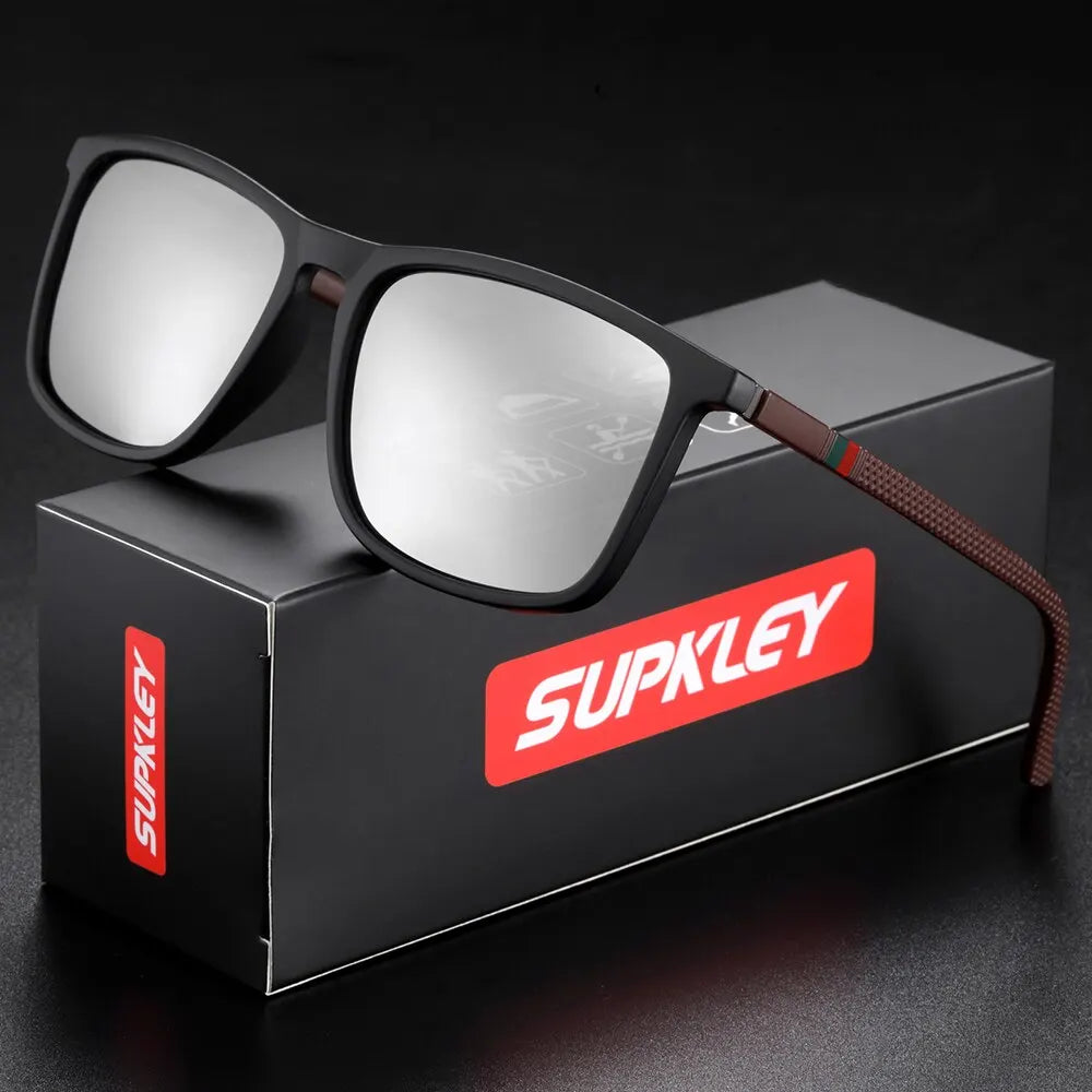Sports Sunglasses for Men Polarized Comfortable Wear Square Sun Glasses Male Light Weight Eyewear Accessory with Origina