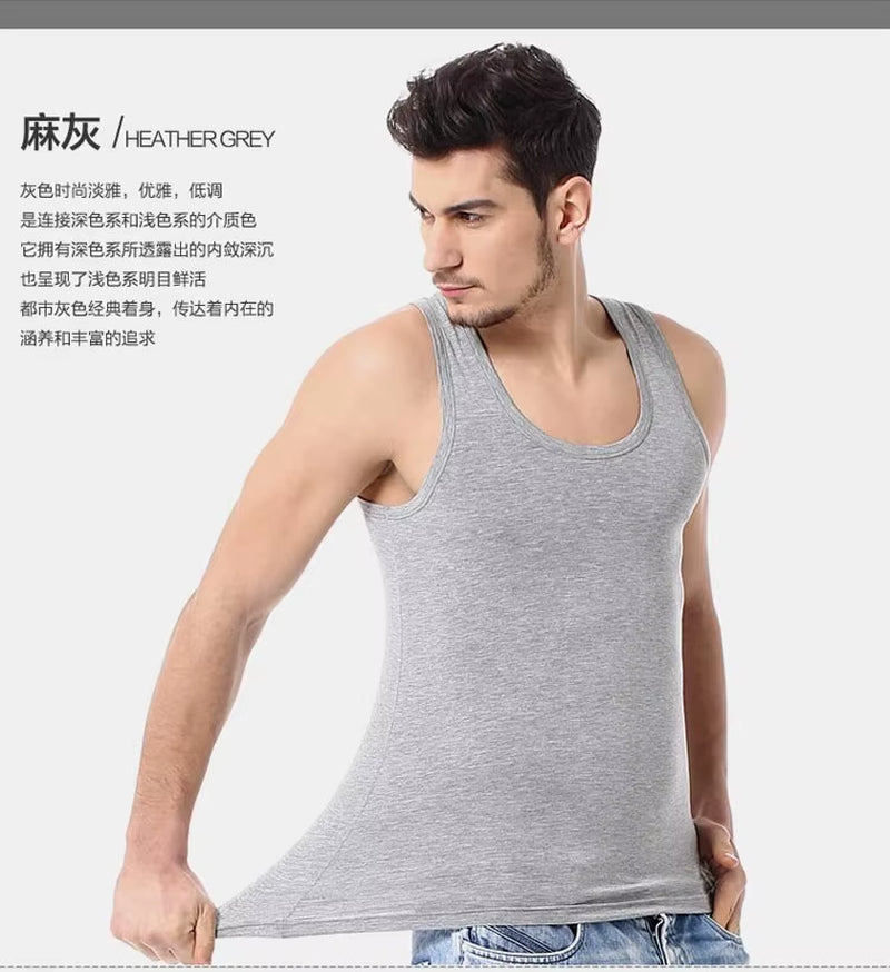 Paquete de playeras de algodón sin mangas para hombre, de corte sencillo, deportivo, informal.