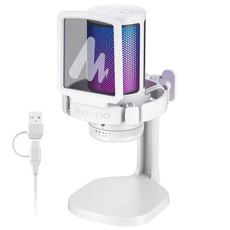 Micrófono para juegos DGM20 con software de reducción de ruido, ganancia de micrófono y silenciador de una tecla.