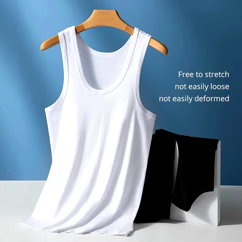 Paquete de playeras de algodón sin mangas para hombre, de corte sencillo, deportivo, informal.