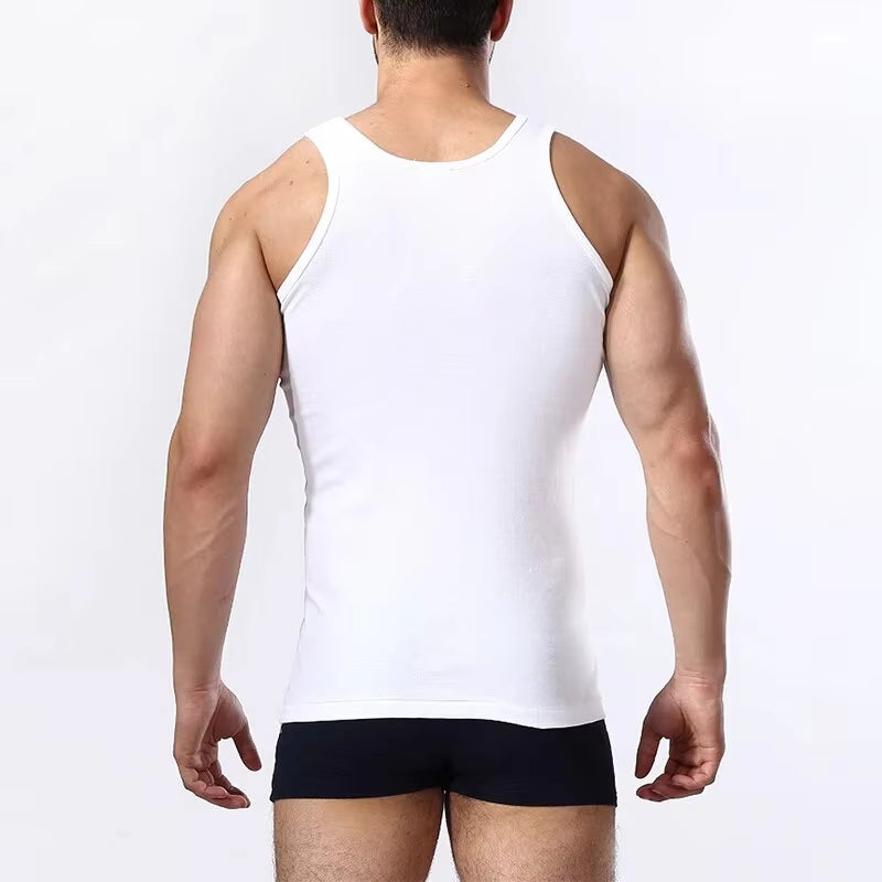 Paquete de playeras de algodón sin mangas para hombre, de corte sencillo, deportivo, informal.