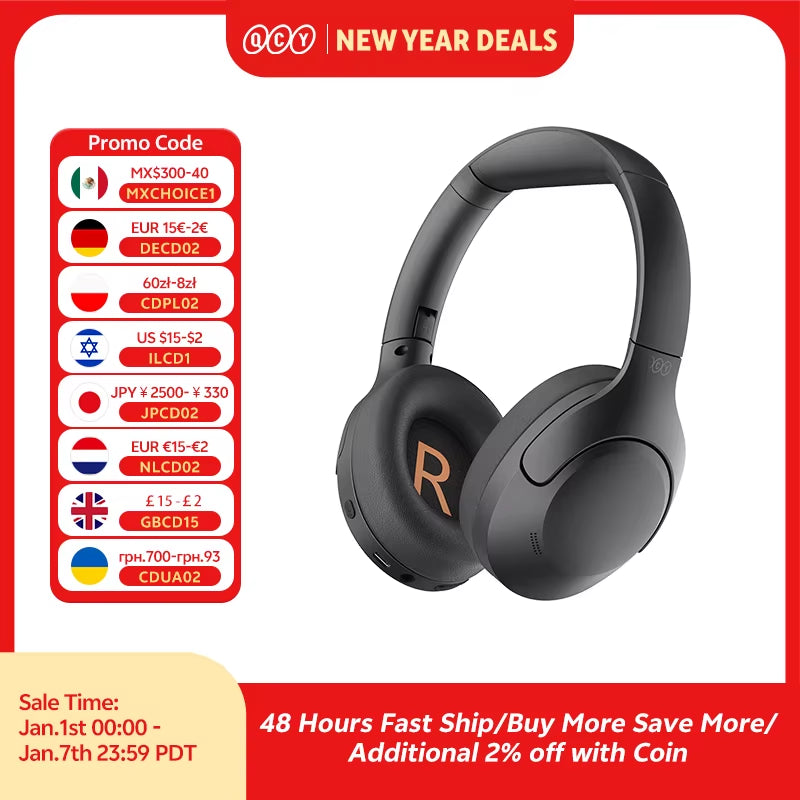 Headphones qcy, con cancelacion de ruido y sonido ambiental