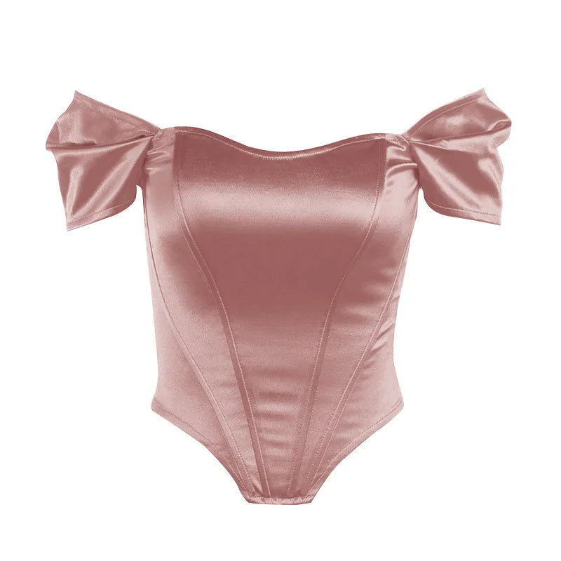 Top corto con hombros descubiertos para mujer