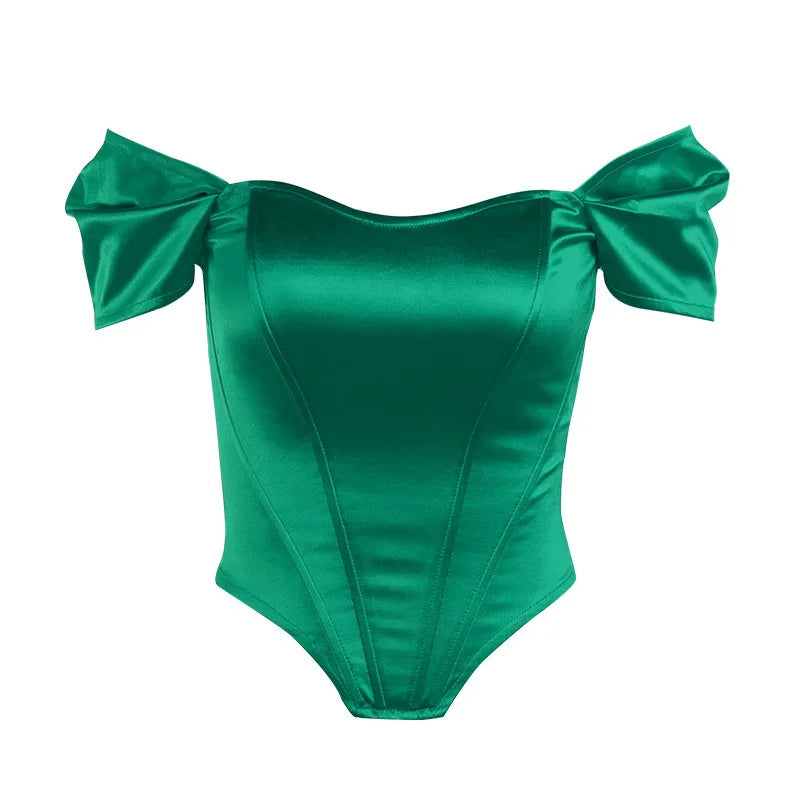 Top corto con hombros descubiertos para mujer