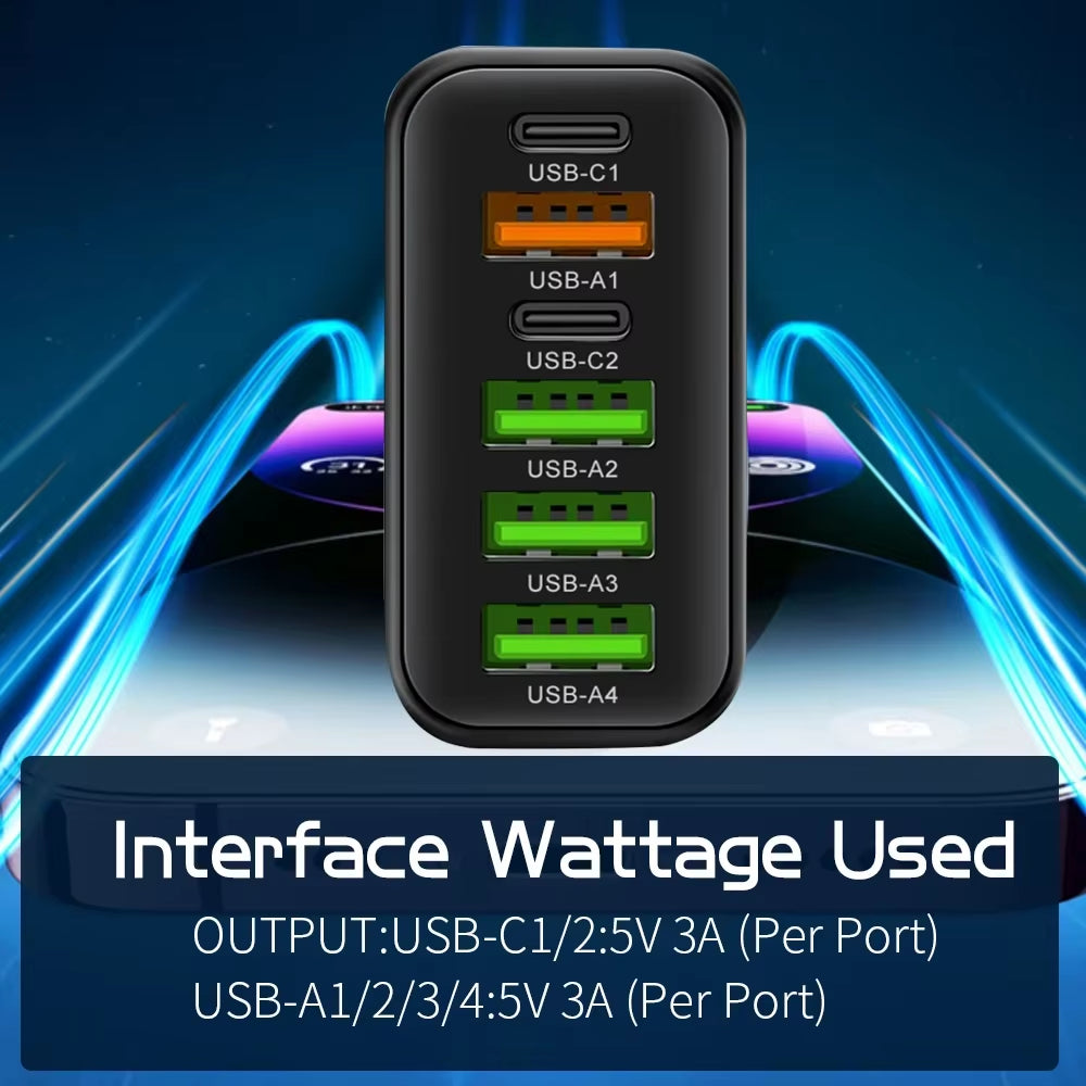 Cargador USB C de 65 W PD de carga rápida para teléfono móvil samsung, huawei, xiaomi, iphone 15, 16