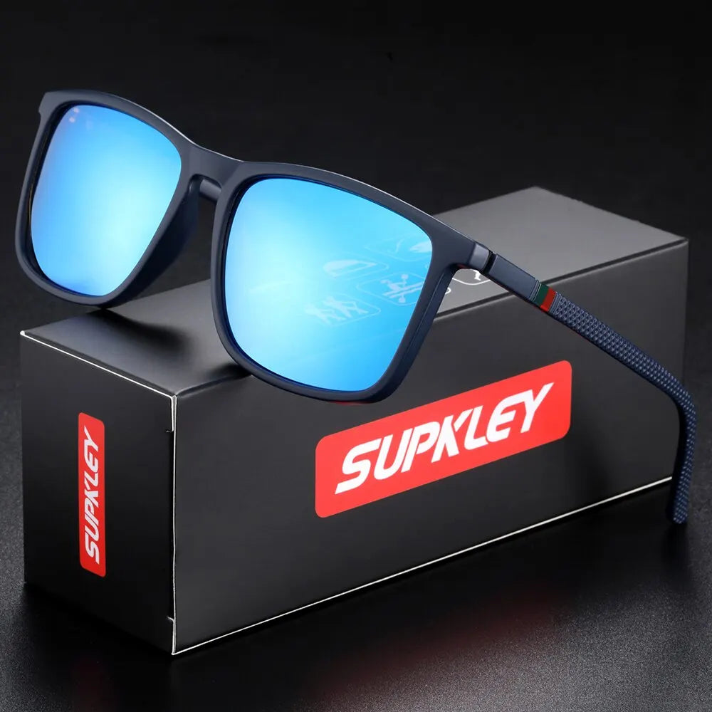 Sports Sunglasses for Men Polarized Comfortable Wear Square Sun Glasses Male Light Weight Eyewear Accessory with Origina