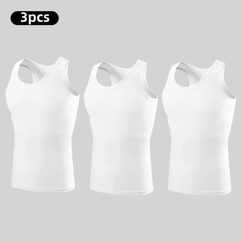 Paquete de playeras de algodón sin mangas para hombre, de corte sencillo, deportivo, informal.