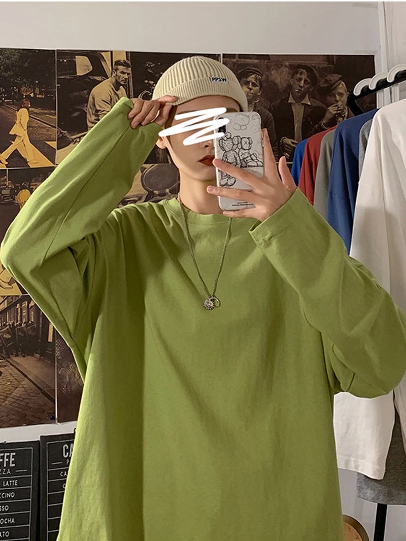 Camiseta de algodón de manga larga para mujer