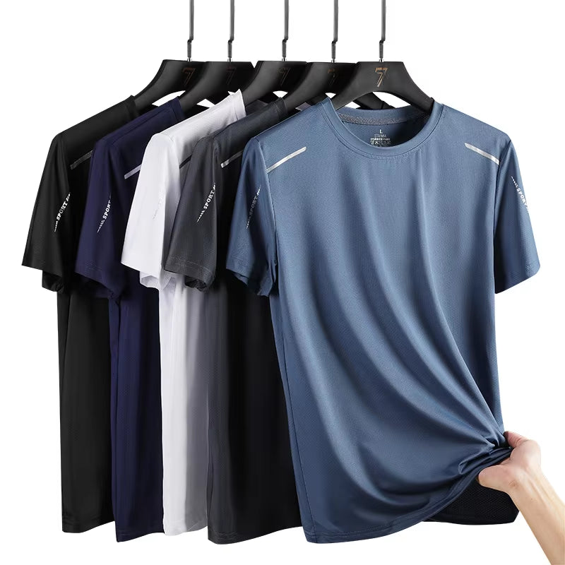 Camisetas de running de secado rápido para hombre, transpirables, suaves y elásticas
