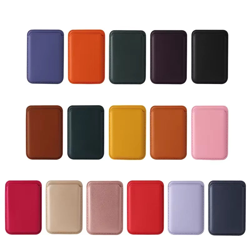 Funda magnética de cuero de lujo con tarjetero Magsafe para iPhone 14 Pro Max 13 12