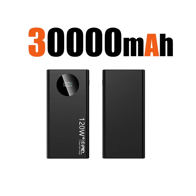 120W 50000Mah Cargador portátil de batería de alta capacidad y carga rápida para iPhone, Samsung y Huawei